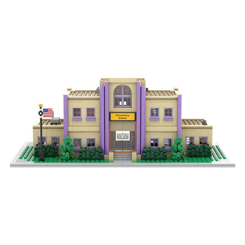 Animated Cartoon Town Elementary School Modular Building Kit | LEGO-Compatible MOC - 5
