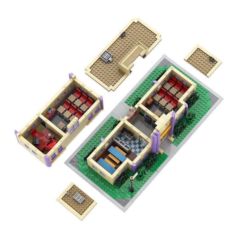 Animated Cartoon Town Elementary School Modular Building Kit | LEGO-Compatible MOC - 6