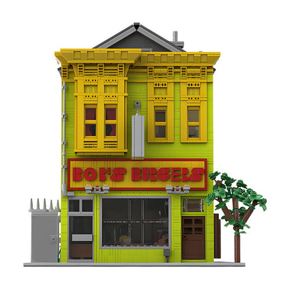 Animated Family Burger Restaurant Modular Building Kit | Compatible MOC - 2