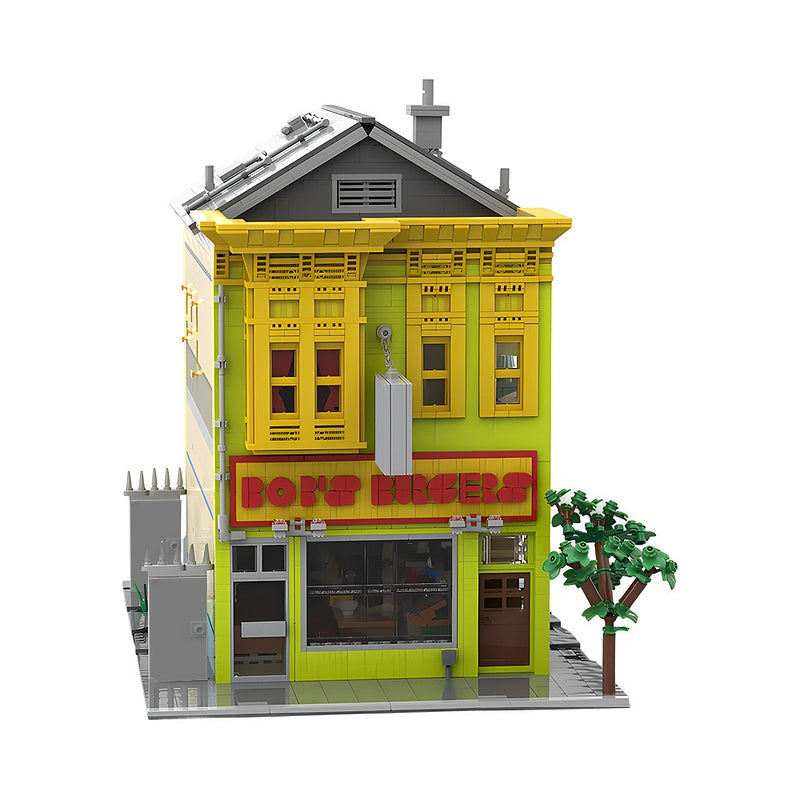 Animated Family Burger Restaurant Modular Building Kit | Compatible MOC - 3
