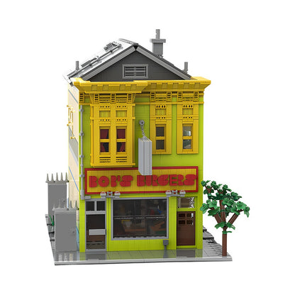 Animated Family Burger Restaurant Modular Building Kit | Compatible MOC - 3