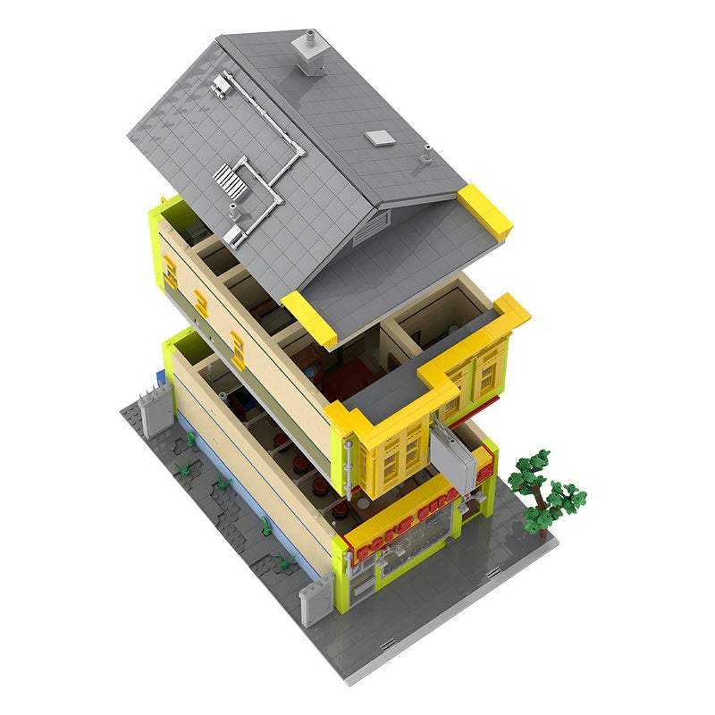 Animated Family Burger Restaurant Modular Building Kit | Compatible MOC - 5