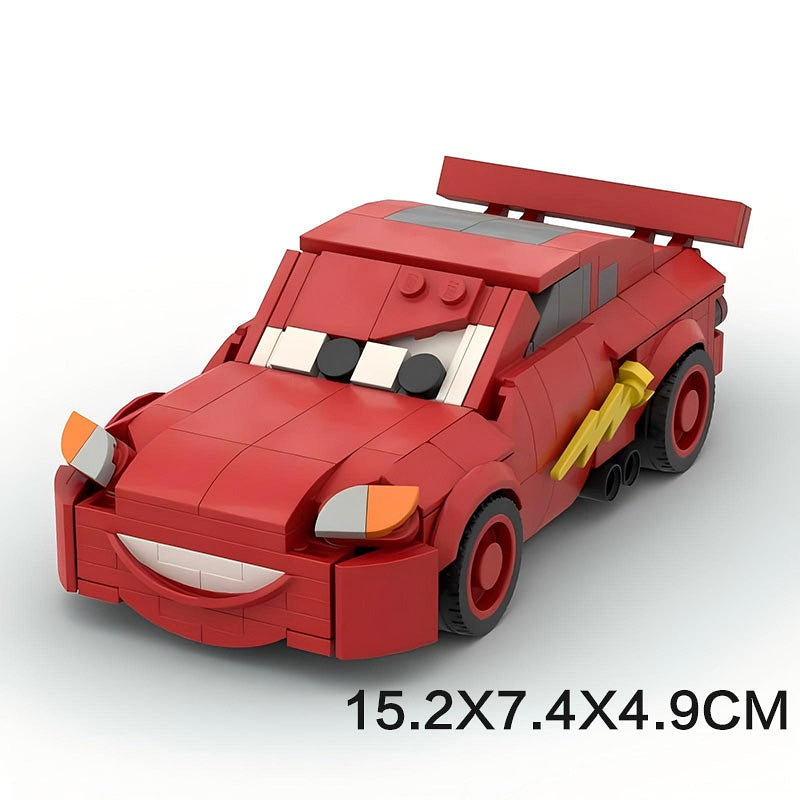 Animated Movie Red Stock Car Building Kit | LEGO-Compatible MOC - 6