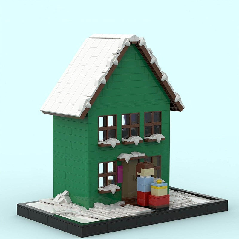 Animated Suburban Cartoon House Diorama Building Kit | LEGO-Compatible MOC - 2