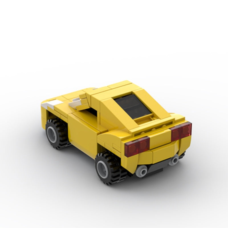 Animated Yellow Race Car Building Kit | 6-Stud Wide | LEGO-Compatible MOC - 3