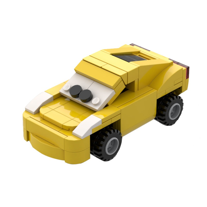 Animated Yellow Race Car Building Kit | 6-Stud Wide | LEGO-Compatible MOC - 5