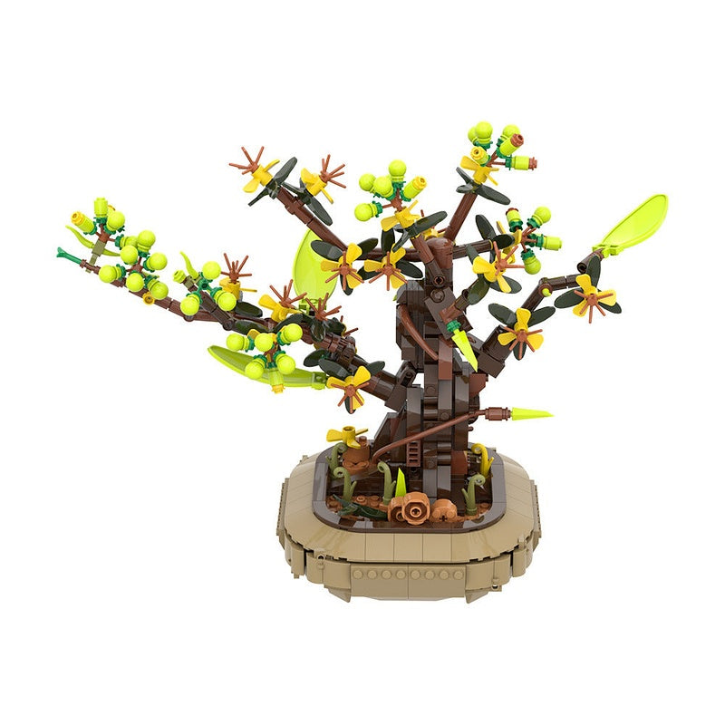 Apricot Bonsai MOC Building Kit | Miniature Tree Display Model - 1