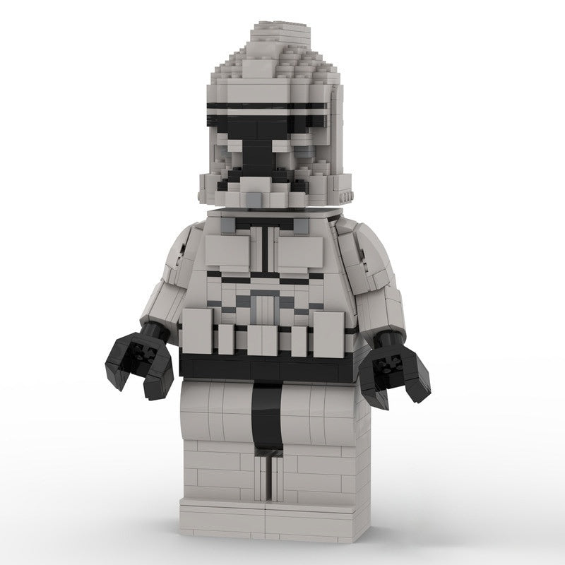 Armored Sci-Fi Trooper MOC Building Kit | Large Poseable Figure - 1