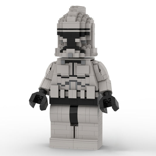 Armored Sci-Fi Trooper MOC Building Kit | Large Poseable Figure - 1