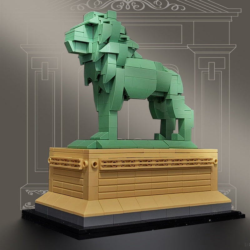 Art Institute Lion Building Kit | Chicago | Landmark Sculpture Display Model - 2