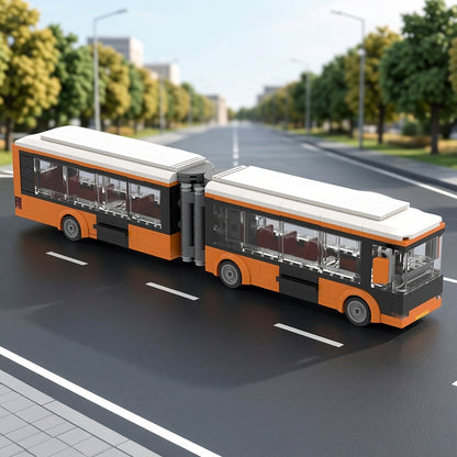 Articulated City Transit Bus MOC Vehicle Building Kit - 1