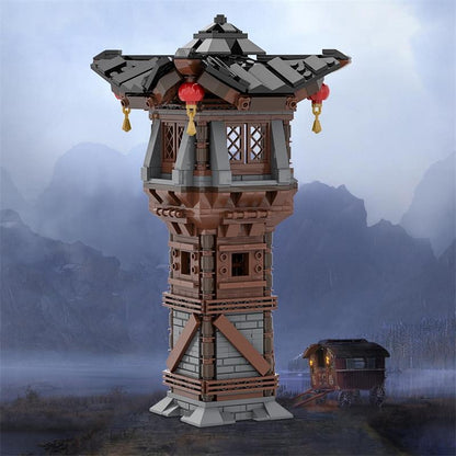 Asian Watchtower MOC Building Kit | Historic Fortress Architecture Model - 7