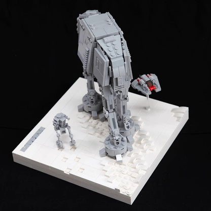 Assault Walker MOC Building Kit | Snow Battlefield Mecha Vehicle Model - 3