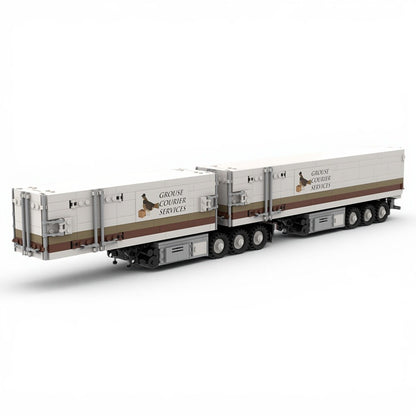 B-Double Dryvan Cargo Trailers MOC Building Kit - 1