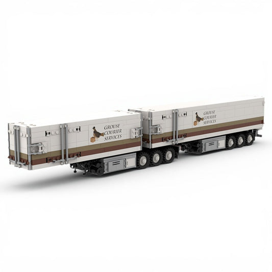 B-Double Dryvan Cargo Trailers MOC Building Kit - 1