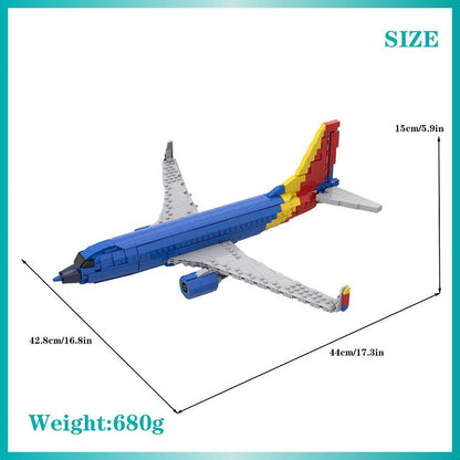 B737-700 Narrow-Body Airliner MOC Building Kit | Blue & Yellow Livery - 2