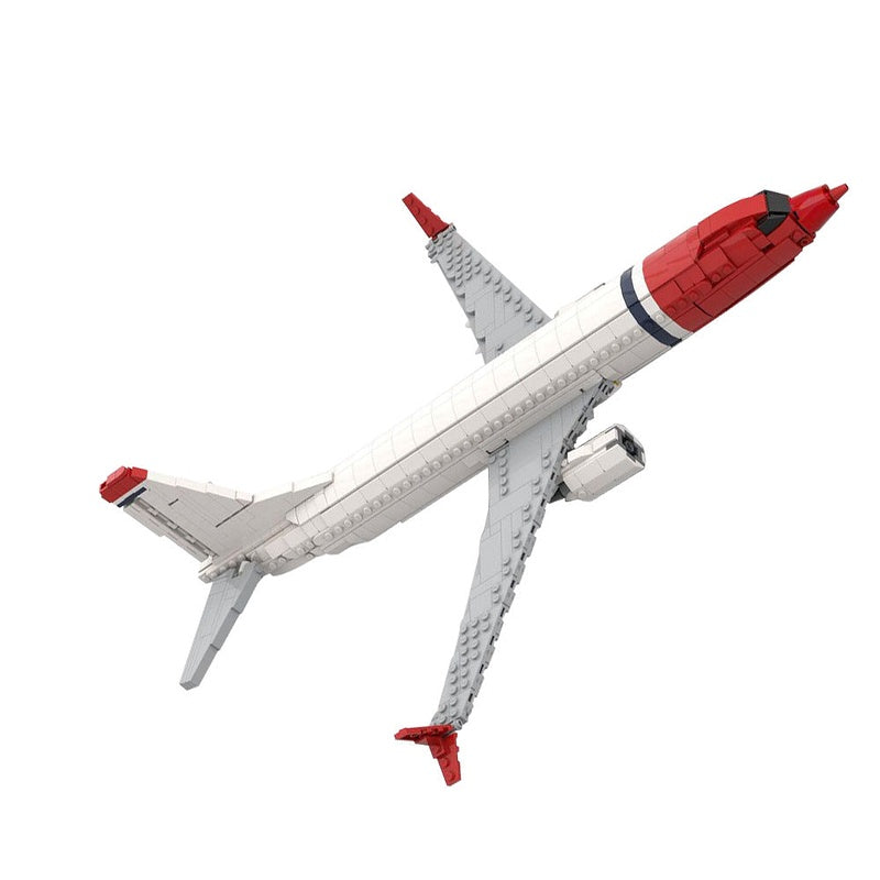 B737-800 Commercial Airliner MOC Building Kit | Red Nose Jet Model - 3
