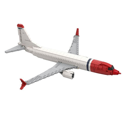 B737-800 Commercial Airliner MOC Building Kit | Red Nose Jet Model - 5
