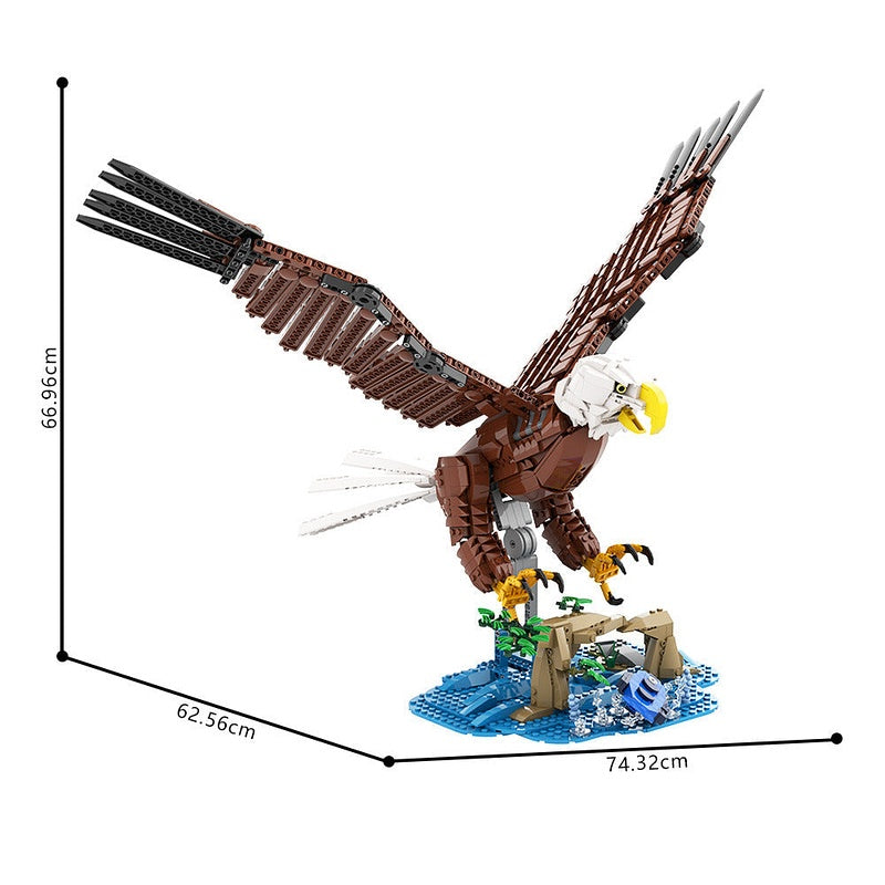 Bald Eagle MOC Building Kit | Majestic Bird of Prey Display Model - 9