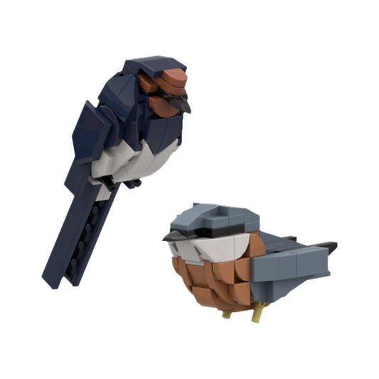 Barn Swallow and Eurasian Nuthatch Building Kit | LEGO-Compatible MOC - 1
