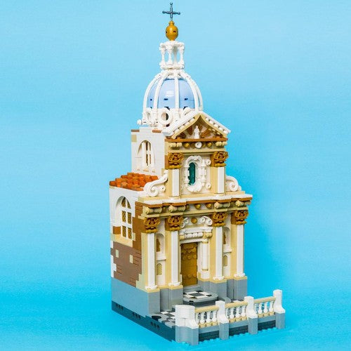 Baroque Seaside Chapel With Blue Dome MOC Building Kit - 1