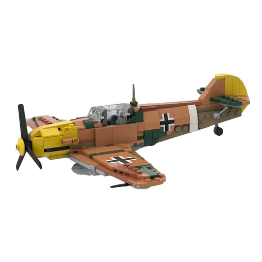 Bf 109 E-7 Trop Fighter Plane Building Kit | LEGO-Compatible MOC - 1