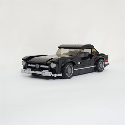 Black 1950s European Classic Grand Touring Sports Car MOC Building Kit - 1