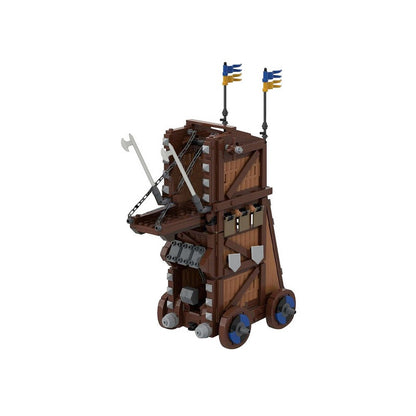 Black Falcon Siege Tower MOC Building Kit | Medieval Castle Architecture - 1