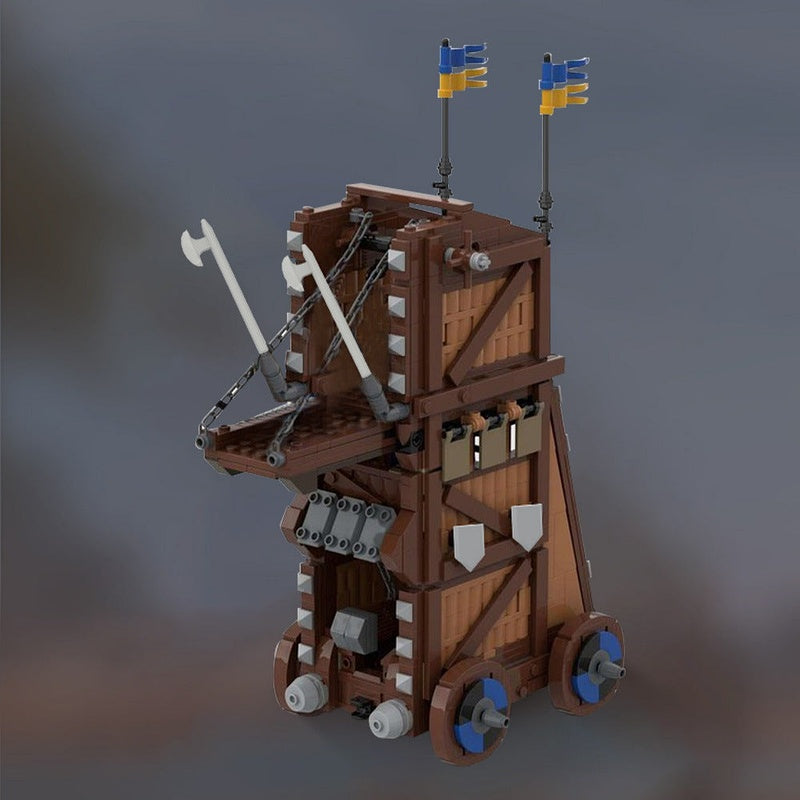 Black Falcon Siege Tower MOC Building Kit | Medieval Castle Architecture - 2