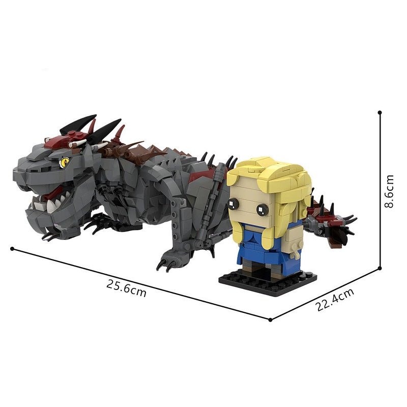 Blonde Fantasy Rider & Dark Dragon MOC Building Kit - 4