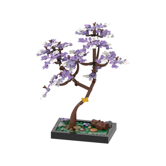 Blossomed Jacaranda Tree Diorama Building Kit | LEGO-Compatible MOC - 1