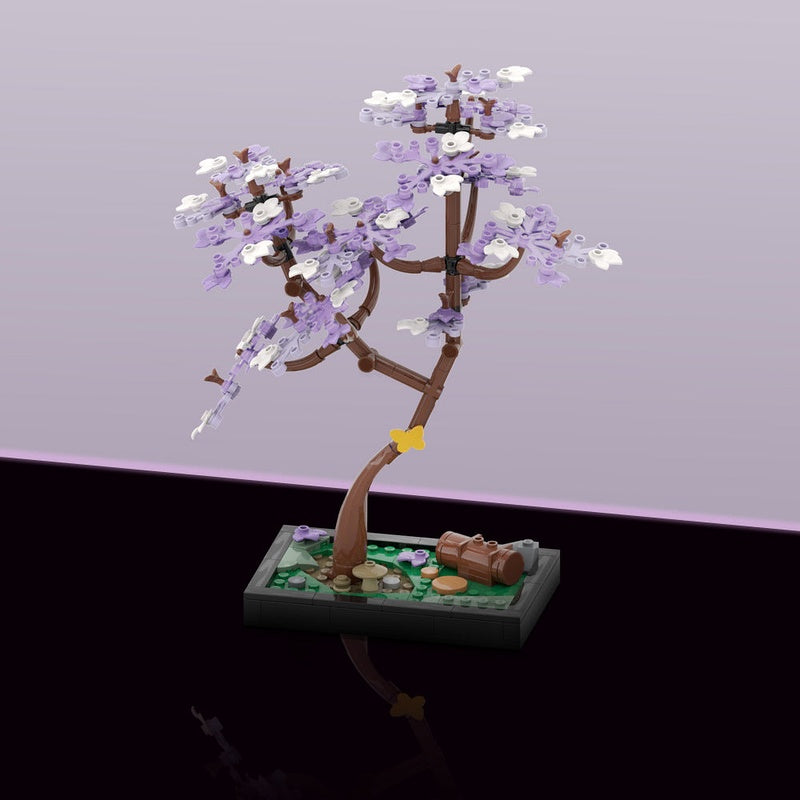 Blossomed Jacaranda Tree Diorama MOC Building Kit | Floral Display - 2