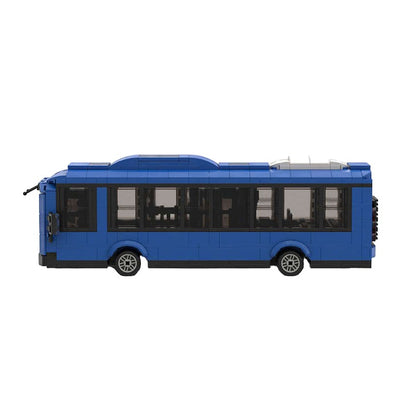 Blue Bus MOC Building Kit | Realistic City Vehicle Model - 4