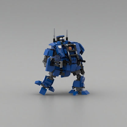 Blue Open-Cockpit Heavy Gun Tactical Mech MOC Building Kit - 5