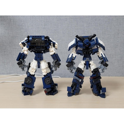 Blue & White Police-Car Robot MOC Building Kit | Dual-Mode Model - 2