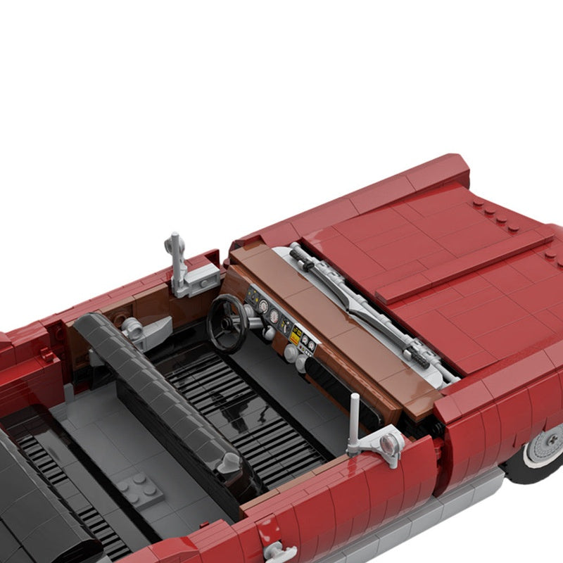 Bonneville 1966 Dark Red MOC Building Kit | Vintage Car Vehicle Model - 4