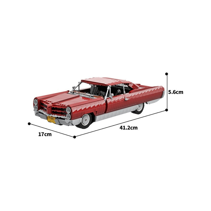 Bonneville 1966 Dark Red MOC Building Kit | Vintage Car Vehicle Model - 5