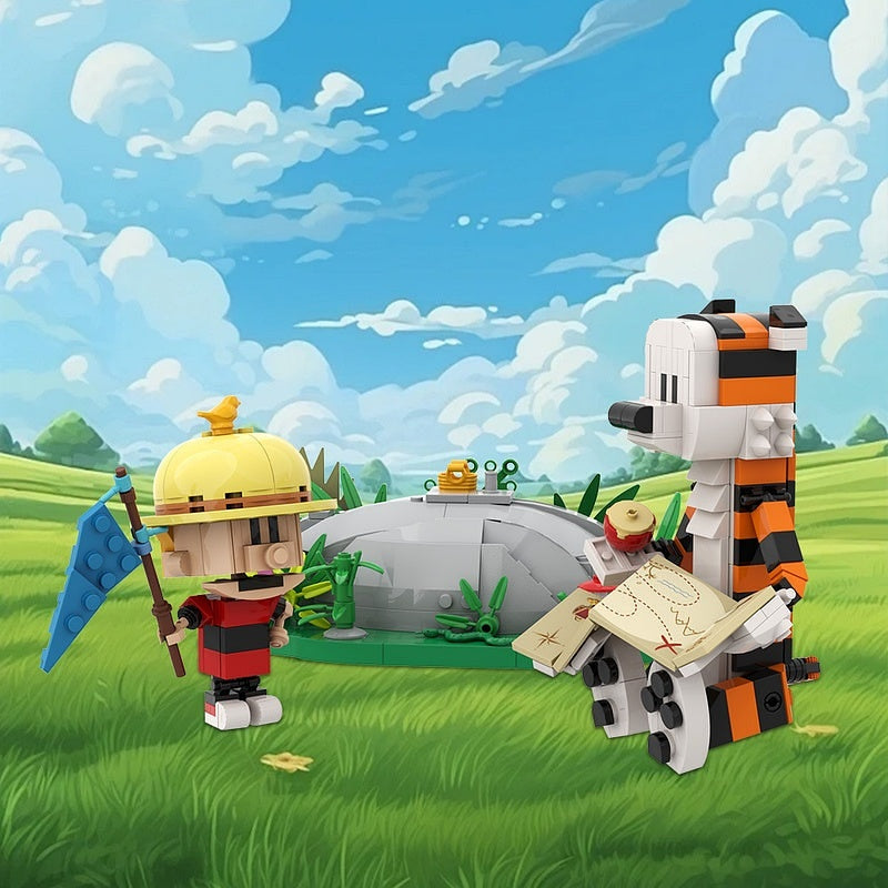 Boy And Tiger Meadow Diorama MOC Building Kit - 5