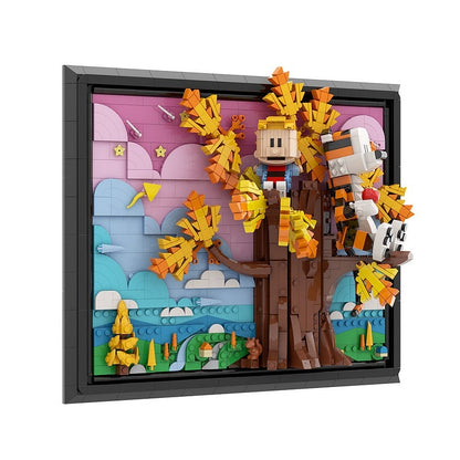 Boy & Tiger Tree Diorama MOC Building Kit | Nature Display Model - 2