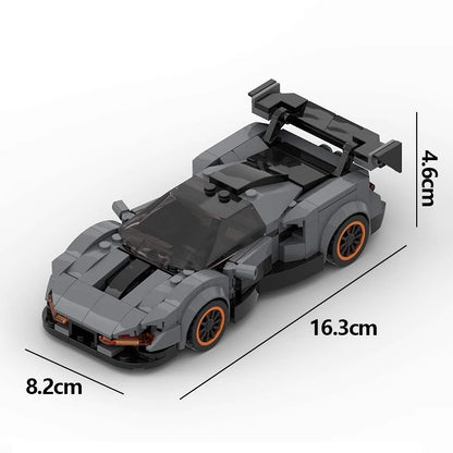 British Track Hypercar Racing Coupe Building Kit | 8-Stud Wide LEGO-Compatible MOC - 4