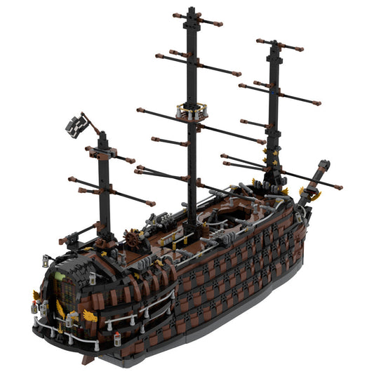 Brown Pirate Ship Building Kit | LEGO-Compatible MOC - 1