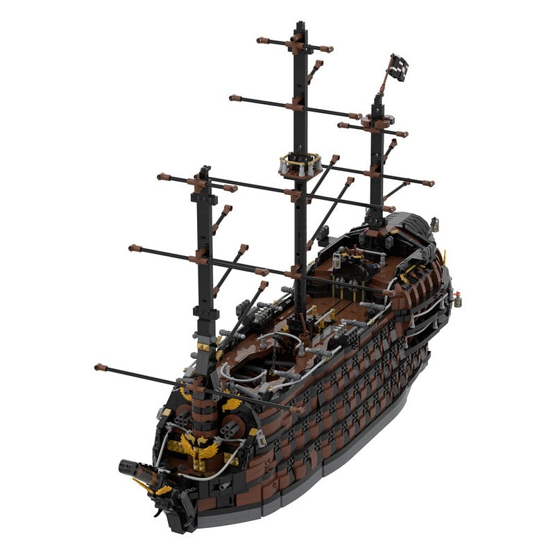 Brown Pirate Ship MOC Classic Pirate Vessel Building Kit - 3