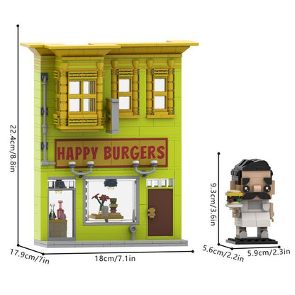 Burger Chef Cube Character & Burger Shop MOC Building Kit - 2