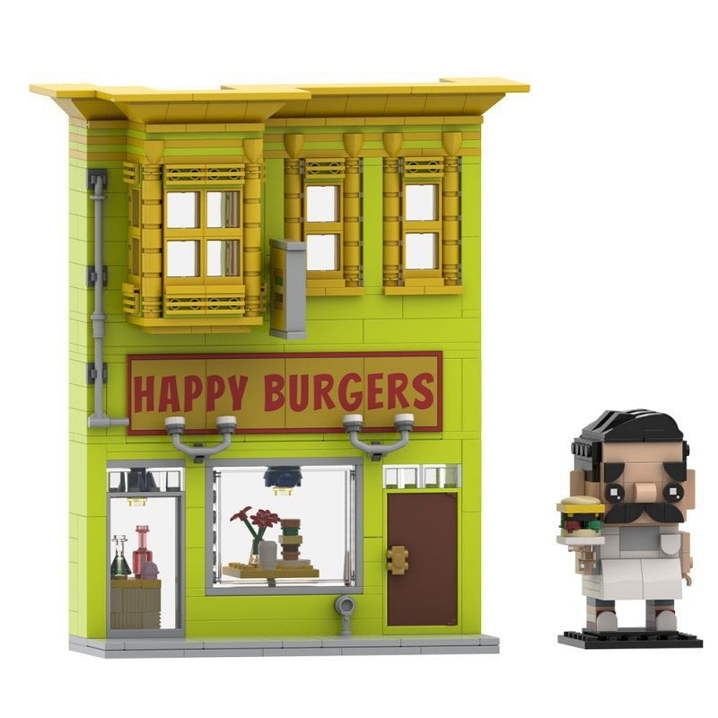Burger Chef Cube Character & Burger Shop MOC Building Kit - 3