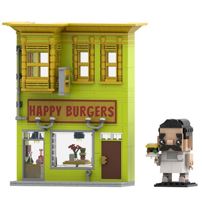Burger Chef Cube Character & Burger Shop MOC Building Kit - 4