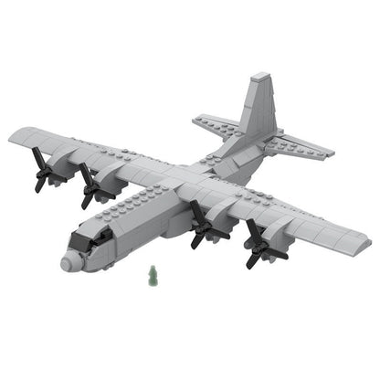 C-130 Military Transport Plane MOC Building Kit | 1:125 Scale Tactical Airlifter Model - 5