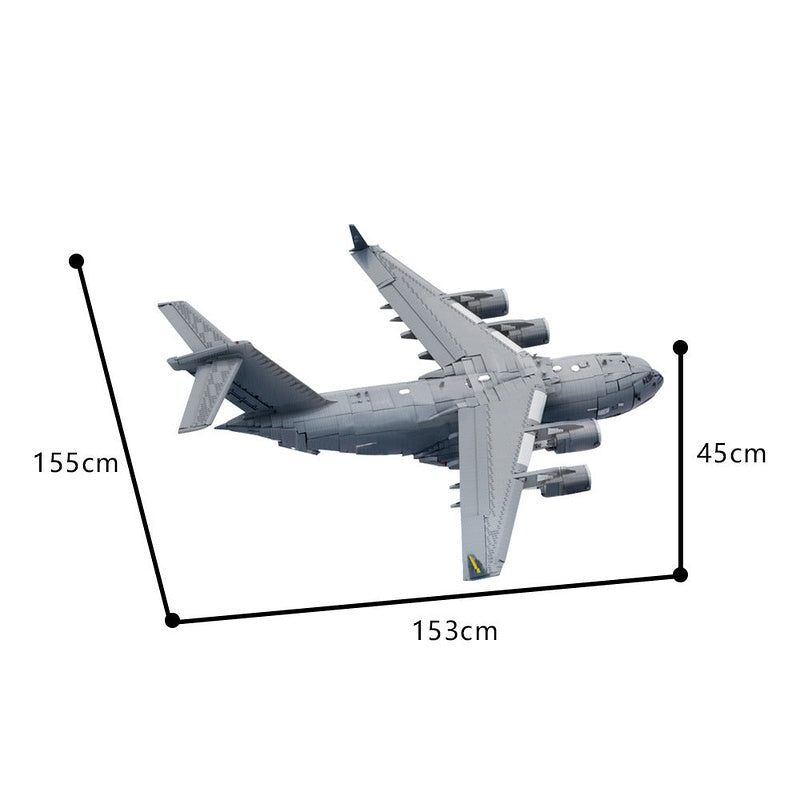 C-17 Heavy Cargo Transport MOC Aircraft Building Kit | Military Airlifter Model - 4