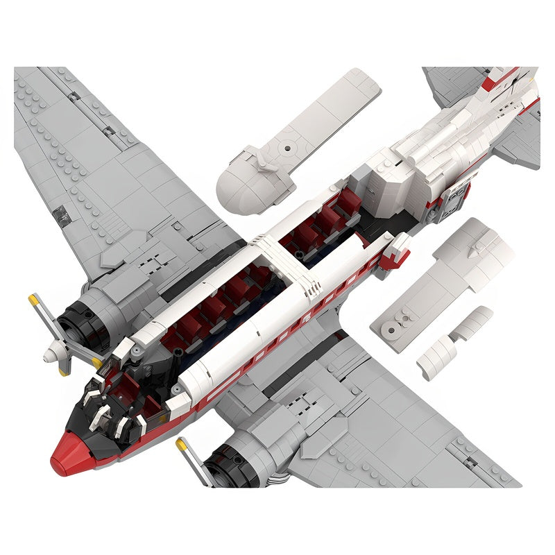 C-47 Skytrain Civilian Transport Aircraft MOC Building Kit - 4