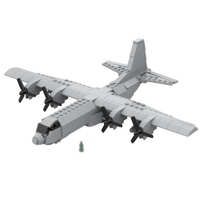 C130 Military Transport Plane Building Kit | 1:125 Scale | LEGO-Compatible MOC - 1
