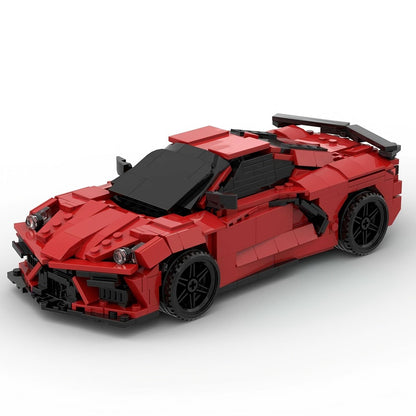 C8 Mid-Engine Sports Car MOC Building Kit | Supercar Vehicle Model - 1